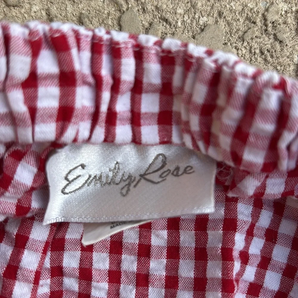 Emily Rose  Seersucker Sundress Strawberry Plaid Red Girls Size 6 Summer